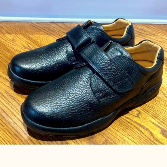 Dr Comfort Diabetic Shoe William Black PEBBLED Leather  MICRO suede LINING Sz 9W - Picture 1 of 10